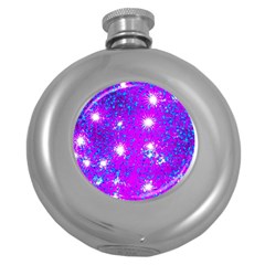 Privet Hedge With Starlight Round Hip Flask (5 Oz) by essentialimage