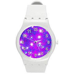 Privet Hedge With Starlight Round Plastic Sport Watch (m) by essentialimage