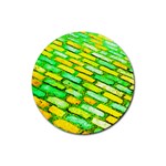 Diagonal street cobbles Rubber Round Coaster (4 pack)  Front