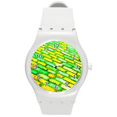 Diagonal Street Cobbles Round Plastic Sport Watch (m) by essentialimage