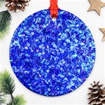 Blue Sequin Dreams Ornament (Round) Front