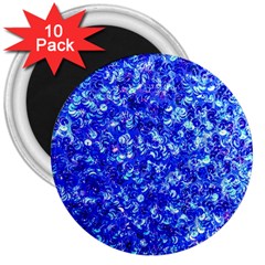 Blue Sequin Dreams 3  Magnets (10 Pack)  by essentialimage