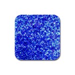 Blue Sequin Dreams Rubber Square Coaster (4 pack)  Front