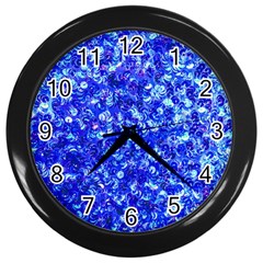 Blue Sequin Dreams Wall Clock (black) by essentialimage