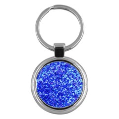 Blue Sequin Dreams Key Chain (round) by essentialimage