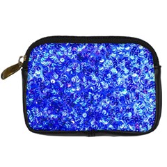 Blue Sequin Dreams Digital Camera Leather Case by essentialimage