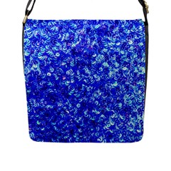 Blue Sequin Dreams Flap Closure Messenger Bag (l) by essentialimage