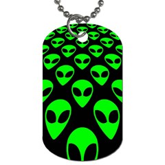 We Are Watching You! Aliens Pattern, Ufo, Faces Dog Tag (one Side) by Casemiro