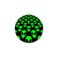 We Are Watching You! Aliens Pattern, Ufo, Faces Golf Ball Marker by Casemiro