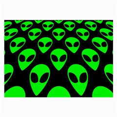 We Are Watching You! Aliens Pattern, Ufo, Faces Large Glasses Cloth (2 Sides) by Casemiro