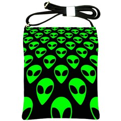 We Are Watching You! Aliens Pattern, Ufo, Faces Shoulder Sling Bag by Casemiro