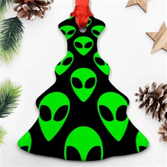 We Are Watching You! Aliens Pattern, Ufo, Faces Ornament (christmas Tree)  by Casemiro