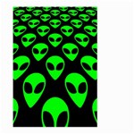 We are WATCHING you! Aliens pattern, UFO, faces Large Garden Flag (Two Sides) Front