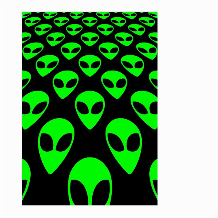 We are WATCHING you! Aliens pattern, UFO, faces Large Garden Flag (Two Sides)