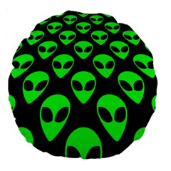 We Are Watching You! Aliens Pattern, Ufo, Faces Large 18  Premium Round Cushions by Casemiro