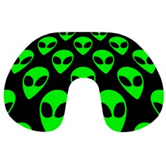 We Are Watching You! Aliens Pattern, Ufo, Faces Travel Neck Pillow by Casemiro