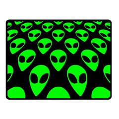 We Are Watching You! Aliens Pattern, Ufo, Faces Double Sided Fleece Blanket (small)  by Casemiro