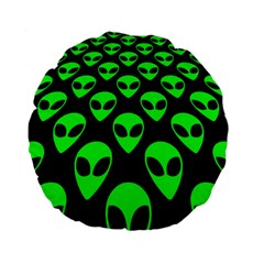 We Are Watching You! Aliens Pattern, Ufo, Faces Standard 15  Premium Flano Round Cushions by Casemiro