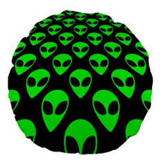 We Are Watching You! Aliens Pattern, Ufo, Faces Large 18  Premium Flano Round Cushions by Casemiro