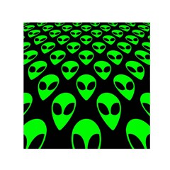 We Are Watching You! Aliens Pattern, Ufo, Faces Small Satin Scarf (square) by Casemiro