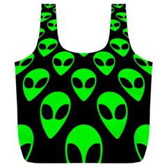 We Are Watching You! Aliens Pattern, Ufo, Faces Full Print Recycle Bag (xxl) by Casemiro