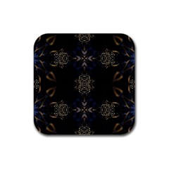 Blue and gold Rubber Square Coaster (4 pack) 