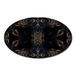 Blue and gold Oval Magnet Front