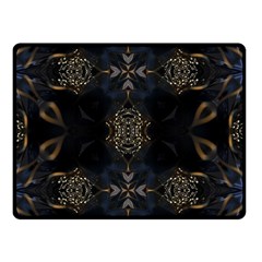 Blue And Gold Double Sided Fleece Blanket (small)  by Dazzleway