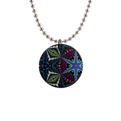 Ornate Star 1  Button Necklace