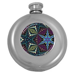 Ornate Star Round Hip Flask (5 Oz) by Dazzleway