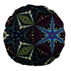 Ornate Star Large 18  Premium Flano Round Cushions by Dazzleway