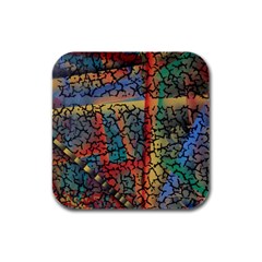 Crackle Rubber Square Coaster (4 Pack)  by WILLBIRDWELL