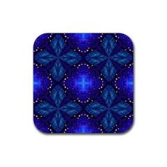 Blue Ornate Rubber Coaster (square)  by Dazzleway