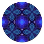 Blue ornate Magnet 5  (Round) Front