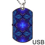 Blue ornate Dog Tag USB Flash (Two Sides) Front