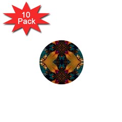 Teal And Orange 1  Mini Buttons (10 Pack)  by Dazzleway