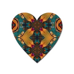 Teal And Orange Heart Magnet by Dazzleway