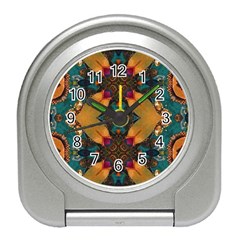 Teal And Orange Travel Alarm Clock by Dazzleway