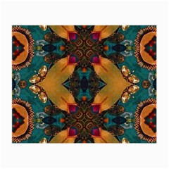 Teal And Orange Small Glasses Cloth by Dazzleway