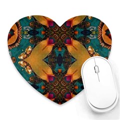 Teal And Orange Heart Mousepads by Dazzleway