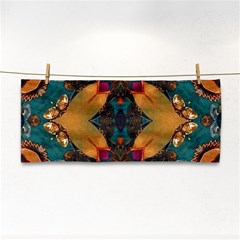 Teal And Orange Hand Towel by Dazzleway