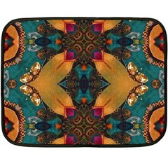 Teal And Orange Fleece Blanket (mini) by Dazzleway