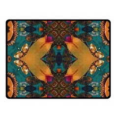 Teal And Orange Fleece Blanket (small) by Dazzleway