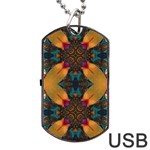 Teal and orange Dog Tag USB Flash (Two Sides) Front