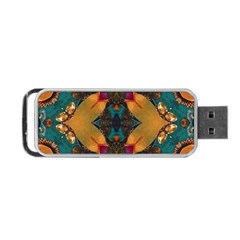 Teal And Orange Portable Usb Flash (one Side) by Dazzleway