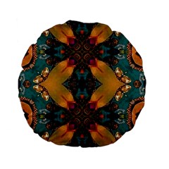 Teal And Orange Standard 15  Premium Flano Round Cushions by Dazzleway