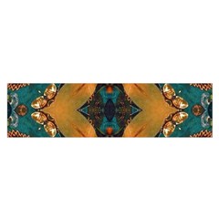 Teal And Orange Satin Scarf (oblong) by Dazzleway