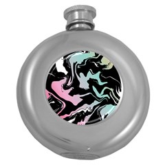 Painted Lines Round Hip Flask (5 Oz) by designsbymallika