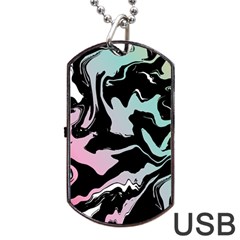 Painted Lines Dog Tag Usb Flash (two Sides) by designsbymallika