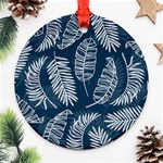 Blue leaves Ornament (Round) Front